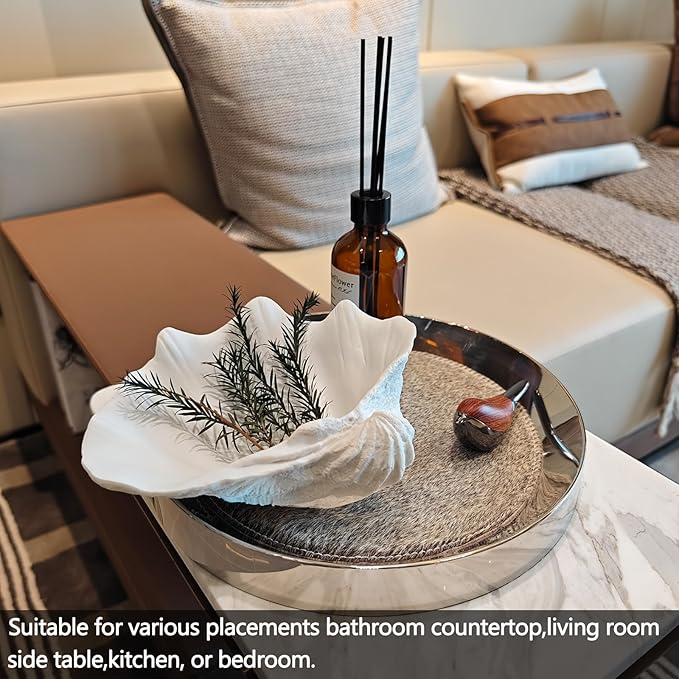 Small White Scalloped Clam Shell Bowl Sea Shell Decor for Nautical Beach House,Coastal Decor Gift of Housewarming and Wedding Party