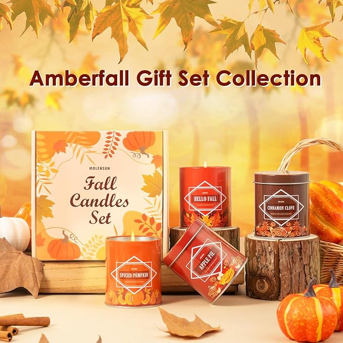 Cinnamon Clove Fall Scented Candle – 9 oz Soy Wax in Travel-Friendly Reusable Tin, Non-Toxic & Clean Burning, 50-Hour Burn – Cozy Autumn Fragrance, Holiday Gift & Fall Decor for Women & Men