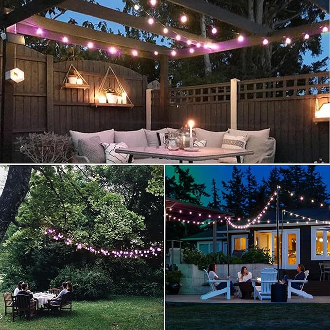 40FT LED Outdoor String Lights Waterproof, G40 LED Globe Outdoor Lights for Patio with 27 Edison Vintage Shatterproof Bulbs, Connectable Backyard Lights for Garden, Bistro, Porch, Cafe
