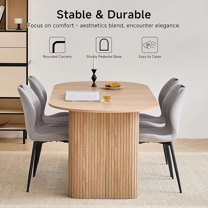 5-Piece Dining Table Set for 4 6 People with Heavy Duty Legs, Dining Room Table Chairs Set for Living Room, Kitchen, Apartment