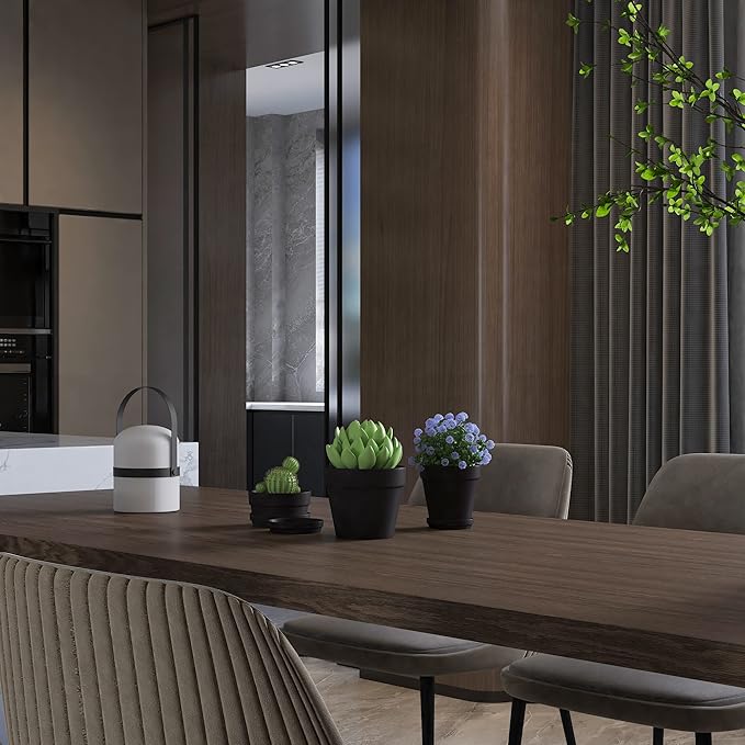 Fcacti 4 Inches Small Black Terracotta Pots with Saucer, 6 Pack 4" Terra Cotta Planter with Drainage Holes, Small Clay Flower Pots for Plants, Succulents, Crafts, Wedding Favor