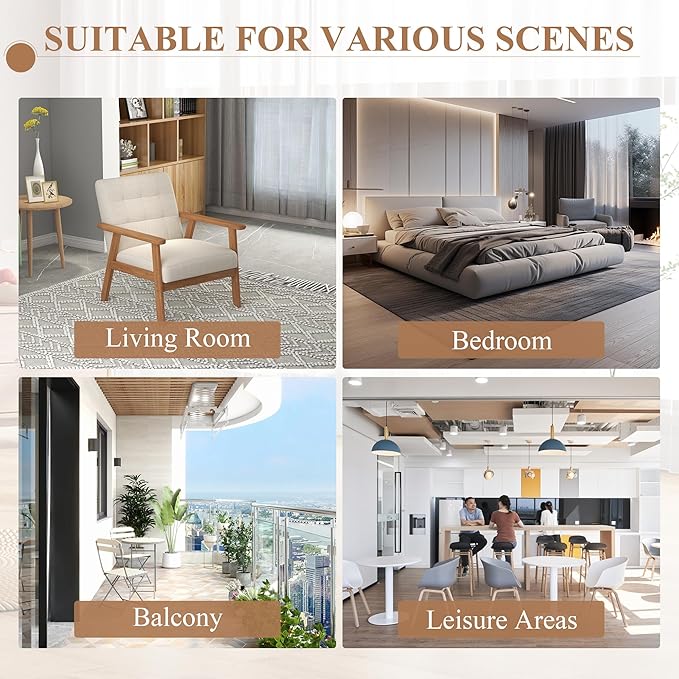 Westice Accent Chair Set of 2, Mid-Century Modern Living Room Chairs with Solid Wood Frame & Soft Thicken Cushion, Upholstered Arm Reading Chair for Bedroom, Balcony, Beige Linen Fabric & Natural Legs