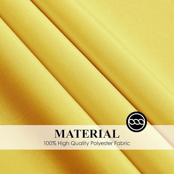 Round Tablecloth 132 Inch 2 Pack Yellow Tablecloths Washable Decorative Linen Polyester Table Clothes Cover for Dining Table Banquets Buffet Parties and Wedding