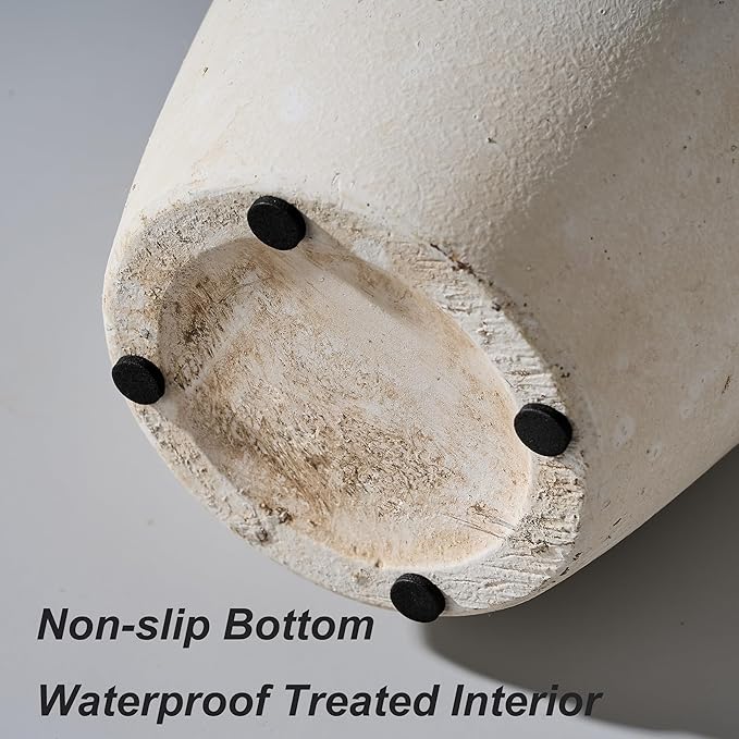 Ceramic Vase, 9.84 Inch Terracotta Vase with Handles, Boho Decor Decorative Vase, Rustic Vase for Home Decor, Farmhouse, Living Room, Table - Beige