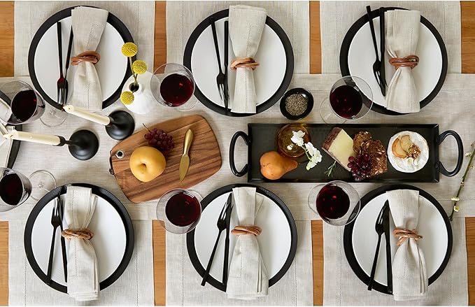 Solino Home Linen Light Natural Table Runner 72 Inches Long - 100% Pure Linen Hemstitch Table Runner 14 x 72 Inch for Dresser, Dining, Fall, Halloween, Thanksgiving, Christmas - Classic Hemstitch