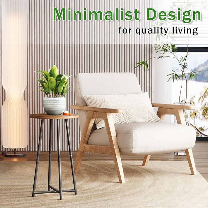 Plant Stand Indoor, Wood Plant Stand for Indoor Plants, Mid Century Plant Table,Modern Small Round Flower Pot Stand, Single Tall Plant Holder for Living Room,Balcony, Rustic Brown End Side Table