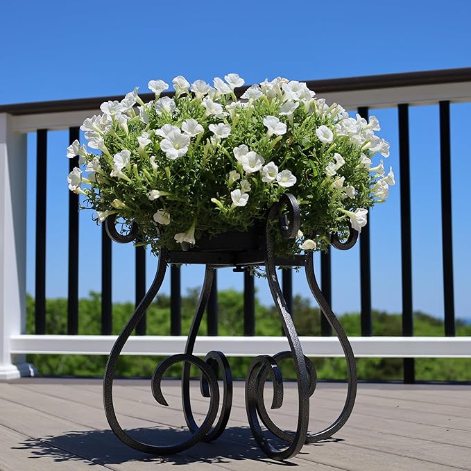 Gardien Adjustable Plant Stand Indoor Outdoor, Mid Century Modern Medal Holder for Large Planters