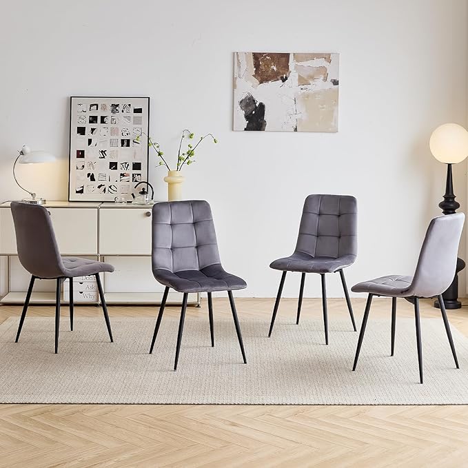 5-Piece Dining Table Set for 4 6 People with Heavy Duty Legs, Dining Room Table Chairs Set for Living Room, Kitchen, Apartment
