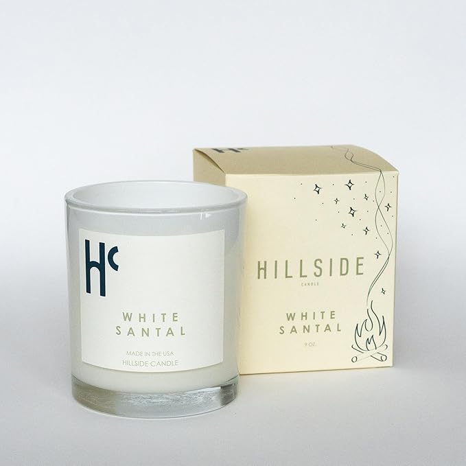 White Santal Single Wick Soy Candles, Luxury Scented Candles for Home - Up to 60 Hour Burn Time, Cruelty-Free Soy Wax Blend - Lily of The Valley Fragrance, Notes of Wood & Musk (9 oz)