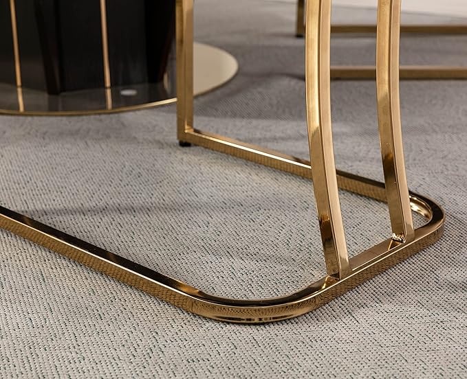 VESCASA Woven Faux Leather Upholstered Dining Chairs with Back, Mid Century Modern Chairs with Gold Metal Frame for Dining Room, Restaurant, Kitchen, Set of 2, Beige