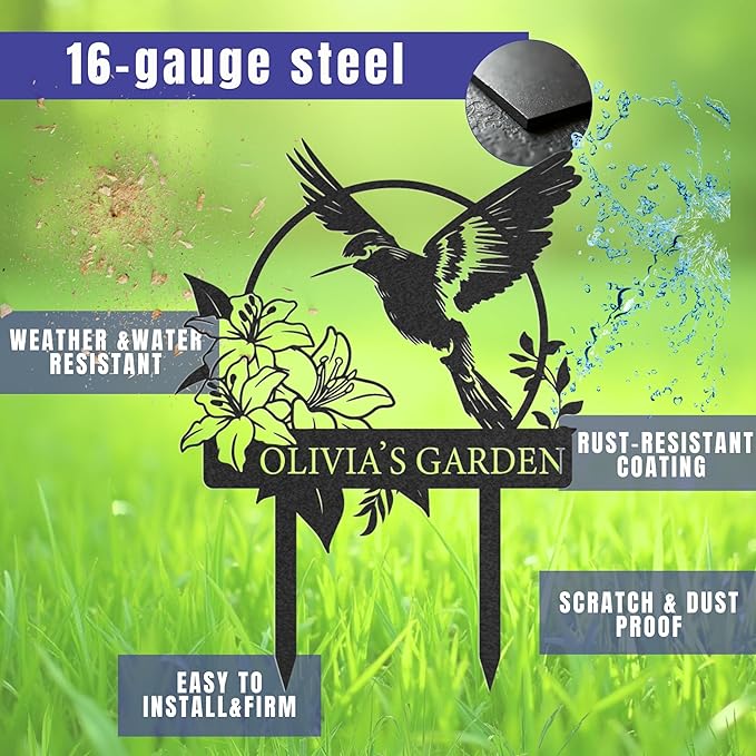 Personalized Garden Metal Sign, Custom Yard Sign with Stakes, Custom Garden Decor, Outdoor Yard Decor, Gifts for Gardeners