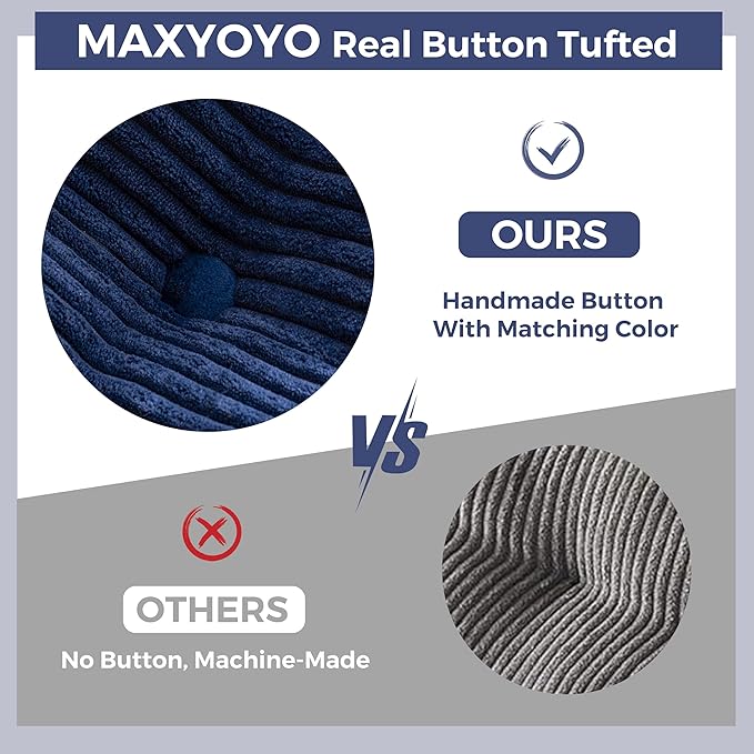 MAXYOYO Convertible Sofa Bed, Pull Out Loveseat Sleeper Sofa, 2 in 1 Folding Couch Bed, Fold Out Floor Couch with Pillows for Living Room Bedroom Lounge, Navy