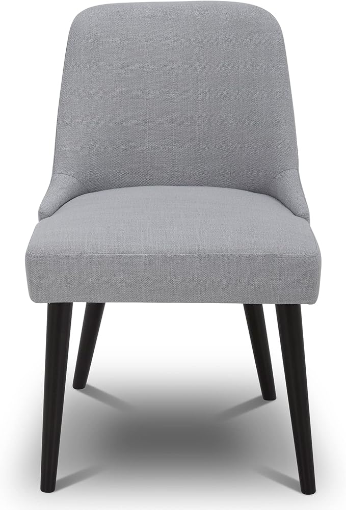 CHITA Mid-Century Modern Dining Chair, Upholstered Fabric Accent Chairs, Set of 2, Light Grey in Performance Fabric