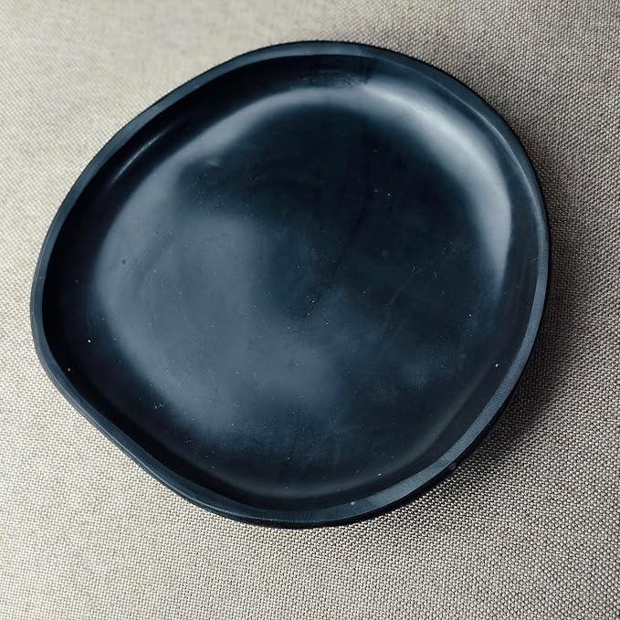 Handmade Decorative Bowl - Natural River Stone Pebble Artisan Crafted Serving Dish | 4-6 Inch Unique Decorative Tray for Home Centerpiece, Jewelry Holder (black)