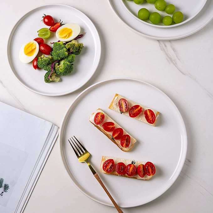 AmorArc Stoneware Dinnerware Sets,Round Reactive Glaze Plates and Bowls Sets,Highly Scratch Resistant | Dishwasher & Microwave Safe Dishes Set,Service for 6 (18pc)