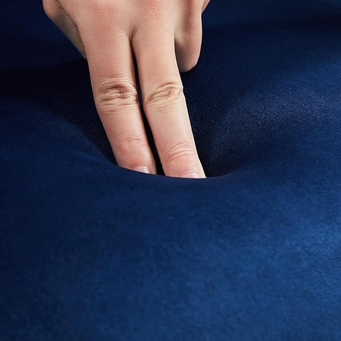 Yaheetech Velvet Accent Chair Set of 2, Barrel Chair for Living Room, Modern Club Chair with Soft Padded Seat and Sturdy Legs for Bedroom Waiting Room Office Reception Room, Navy Blue