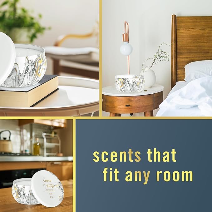 Febreze Scented Candle, Ember Scent, 11 oz 4 Wick Candle, Single Pack