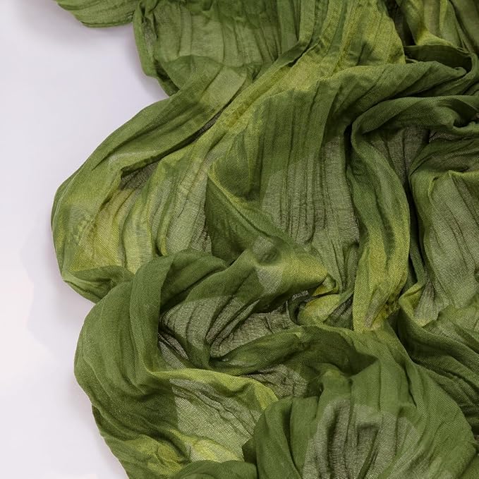 Olive Green Cheesecloth Table Runner 6 Pack Fall Table Runners Boho Gauze 120 Inches Green Fall Cheese Cloth Table Decorations for Thanksgiving Wedding Bridal Baby Shower Tea Party