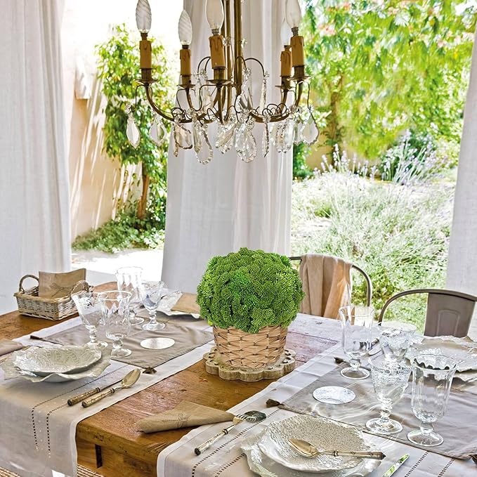 Briful Succulent Plants Artificial Large Fake Succulent Arrangement with Rattan Basket Planter Faux Plants Indoor for Home Office Room Table Centerpiece Shelf Decor