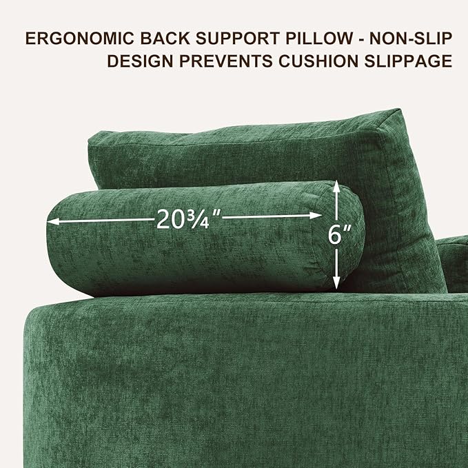 Furnimart 40" Oversized Barrel Accent Chair Set of 2, 360° Swivel Round Upholstered Sofa, Chenille High-Resilience Sponge, No Assembly, Wide Seat for Living Room, Bedroom, Apartment (Green)