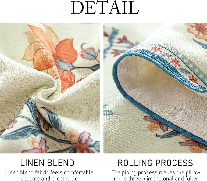 ISAENNE Designer Light Green Linen Table Runner 102 Inches Long,French Floral Patterns Elegant Table Runner for Dining Tables,Thanksgiving,Kitchen Tables,Christmas,12"*102"-Floralsea B