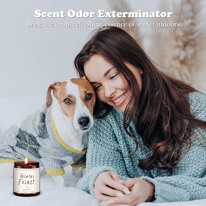 Winter Forest Candle - Holiday Scented Soy Candle for Home - Christmas Gifts for Women