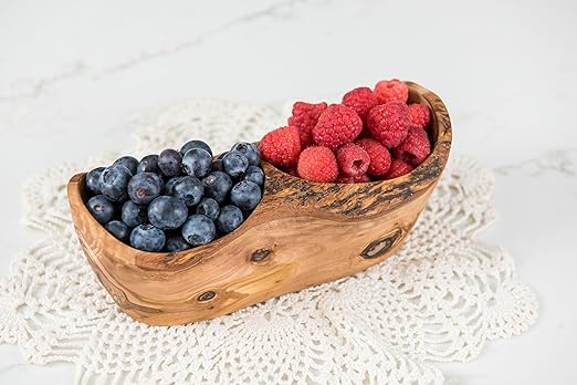 Lipper International Olive Wood Rustic Dish, 2 Sections
