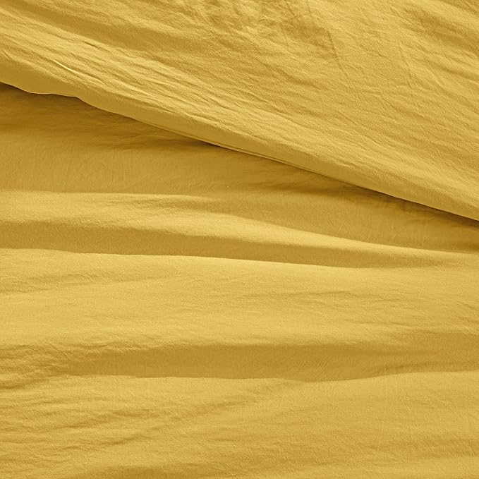 WRENSONGE King Size Comforter Set- 7 Pieces Soft Yellow Bed in a Bag with Fitted Sheet, Flat Sheet 2 Pillow Shams, and 2 Pillowcases- King Bedding Set for All Season