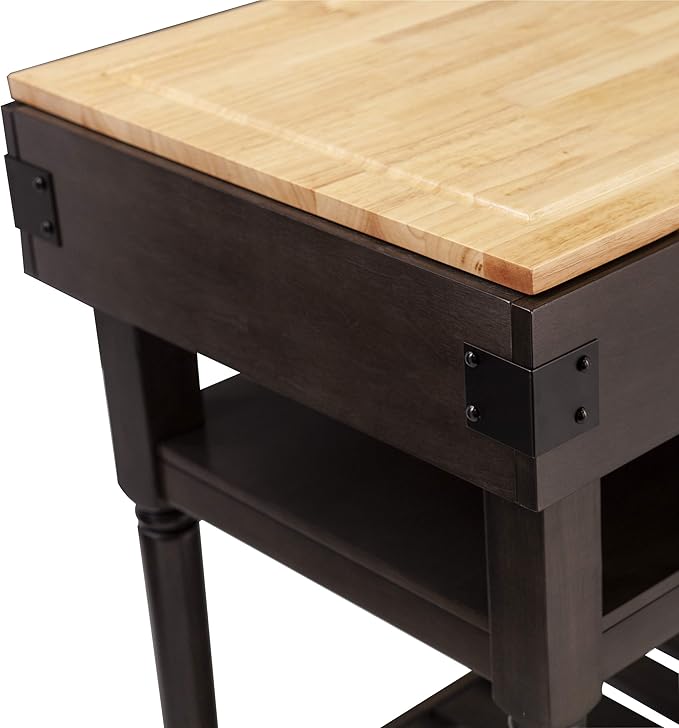 SEI Furniture Waysmere Kitchen Island, Smoked ash, Natural