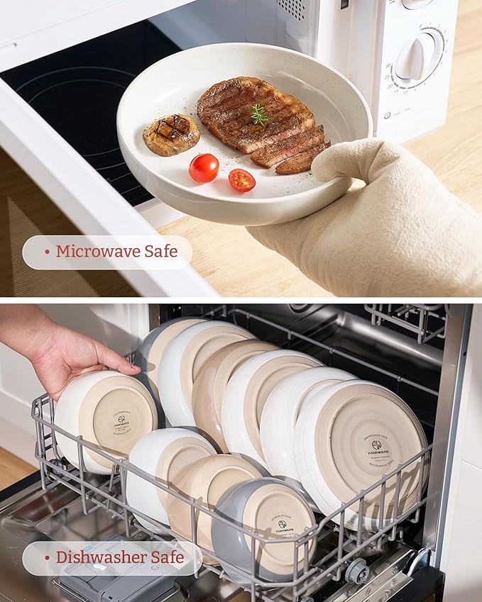 famiware Milkyway 33 oz Bowl Set, Pasta Bowls Set of 6, Salad Bowls Perfect for Your Friend for Housewarming, Thanksgiving, Christmas, White