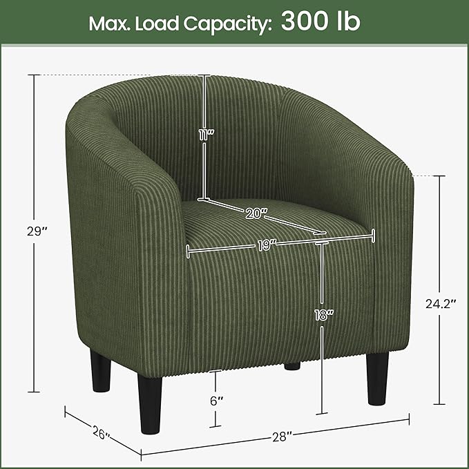 Yaheetech Barrel Chairs, Furry Accent Chairs, Sherpa Chairs with Soft Padded Armrest, Fuzzy Club Chairs for Living Room Bedroom Waiting Room Office, Accent Chairs Set of 2, Dark Green