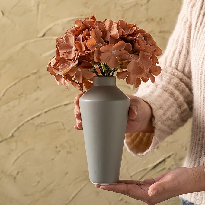 Ceramic Vase Set of 3, Modern Decorative Flower Rustic Farmhouse Decor Vase for Home Decor Bouquet Pampas Grass Dried Fresh Flowers, Living Room, Kitchen, Bedroom, Bathroom and Shelf