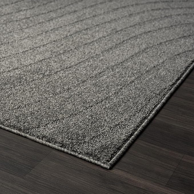 LUXE WEAVERS Modern Geometric Wave Anthracite 2x8 Area Rug
