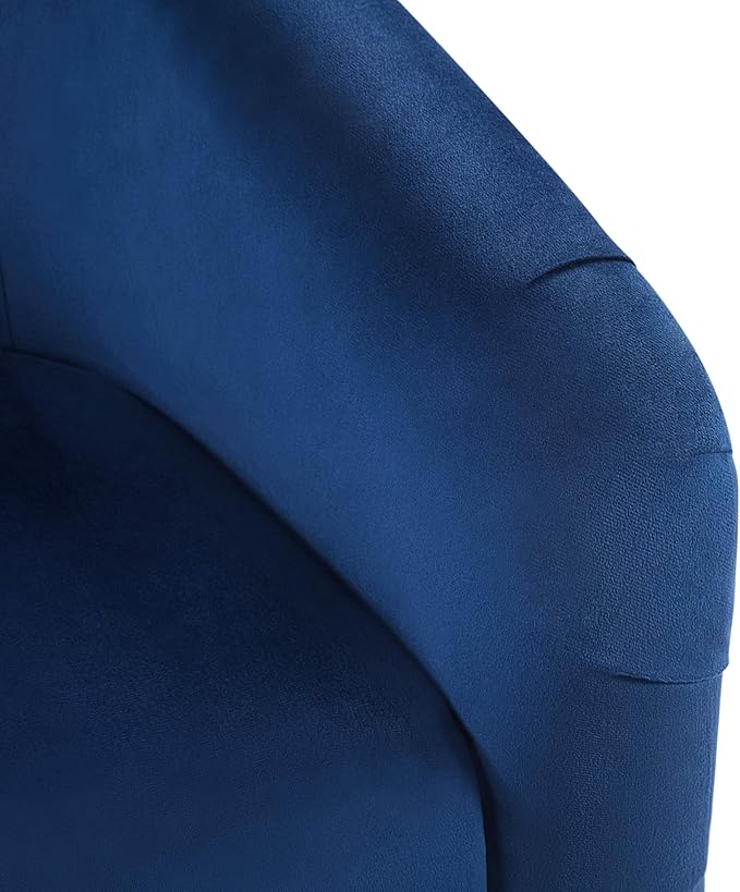 Yaheetech Velvet Club Chair, Modern Tufted Accent Chair with Armrest, Upholstered Barrel Chair with Solid Legs for Living Room/Bedroom/Study/Waiting Room, Navy Blue