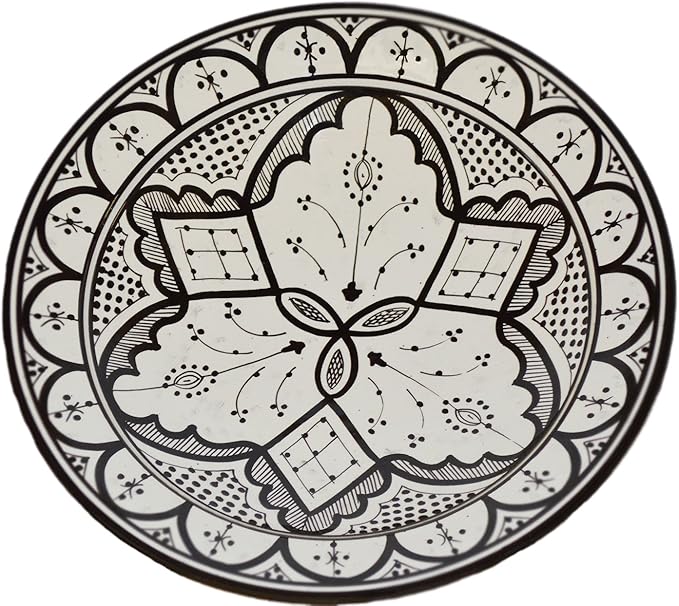 Treasures Of Morocco Hand made Moroccan 14 inches Serving plate Pasta bowl salad bowl Mediterranean Pottery