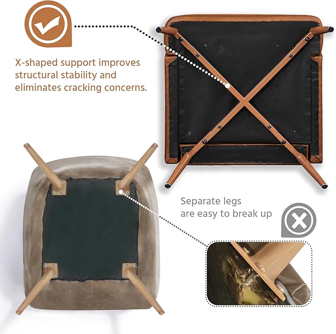 Yaheetech Accent Chair, Living Room Chair Mid Century PU Leather Armchair Lumbar Pillow, Comfy Upholstered Reading Chair Wood Leg Bedroom Lounge Brown