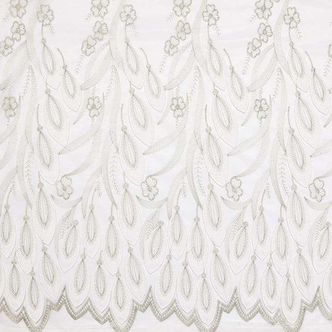 VISIONTEX White Sheer Voile Curtains, Decorative White Embossed Drip Rod Pocket Window Drapes for Home Kitchen, Living Room and Bedroom 54 x 72 Inch, Set of 2 Curtain Panels