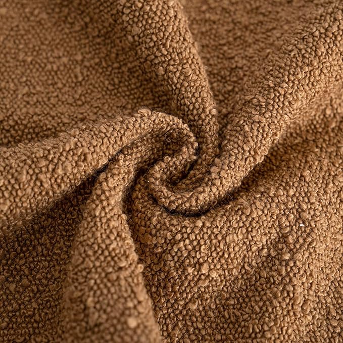 Foindtower Pack of 2, Decorative Textured Boucle Throw Pillow Covers Accent Solid Pillow Cases Cozy Soft Couch Cushion Case for Chair Sofa Bedroom Living Room Home Decor 22 x 22 Inch Rust Tobacco
