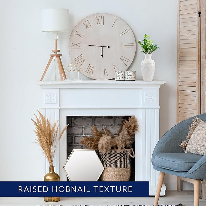 AuldHome Vintage White Hobnail Ceramic Vase, 11 inches tall, 5.4 inch diameter