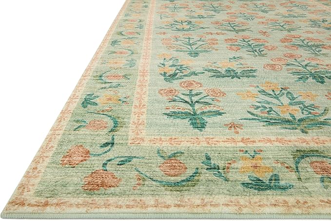 Loloi Rifle Paper Co. Eden Collection EDE-01 Mughal Rose Moss 2'-0" x 5'-0" Accent Rug