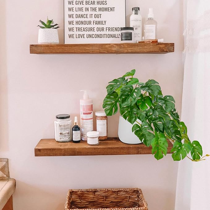 DILATATA Fake Plants Indoor 8 Inch Artificial Monstera Plant in White Ceramic Pot - Faux Potted Tropical Palm Plant for Home Aesthetic Decor Living Room Shelf Office