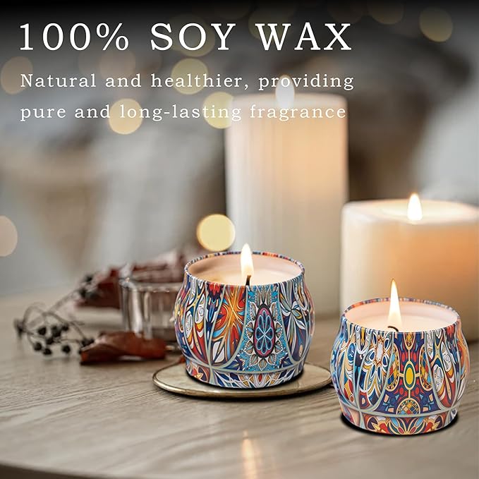 Topadorn 6 Pack Scented Candles Gift Set - Soy Wax Aromatherapy Candles for Home, Relaxation, Meditation, Yoga - Long Lasting Fragrance
