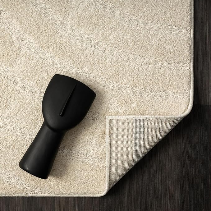 LUXE WEAVERS Modern Geometric Wave Cream 6x9 Area Rug