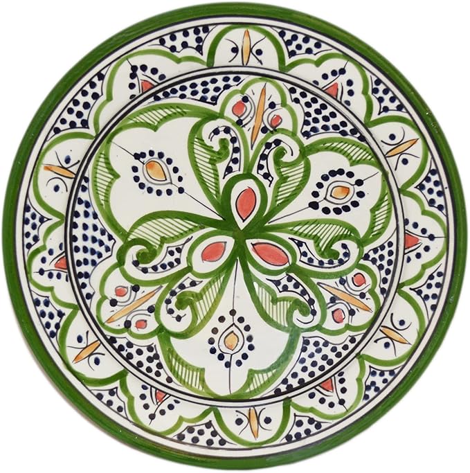 Ceramic Plates Moroccan Handmade Appetizer Tapas Serving Decorative 8 inches Round