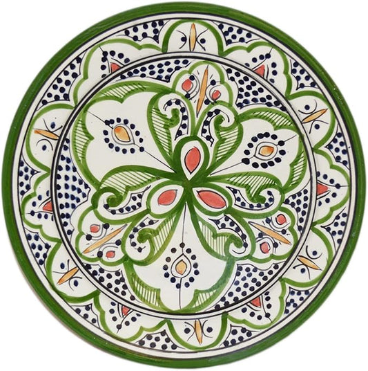 Ceramic Plates Moroccan Handmade Appetizer Tapas Serving Decorative 8 inches Round
