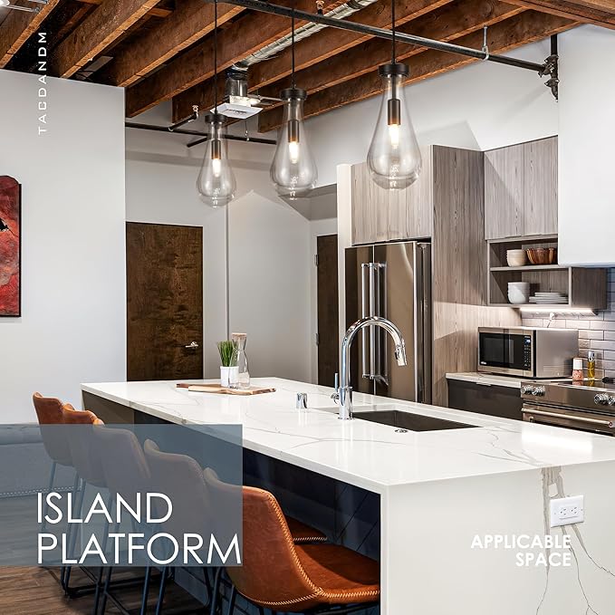 Raindrop Pendant Light, Black Glass Pendant Lighting, Hand Blown Teardrops Modern Hanging Light for Entryway Foyer Stairway Kitchen Island Bedroom Dining Living Room Hallway