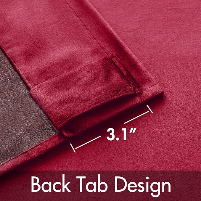 MIULEE Hot Pink Velvet Curtains 108 inches - Luxury Blackout Curtains for Bedroom Living Room Thermal Insulated Super Soft Window Drapes Rod Pocket & Back Tab, W52 x L108 inches, 2 Panels