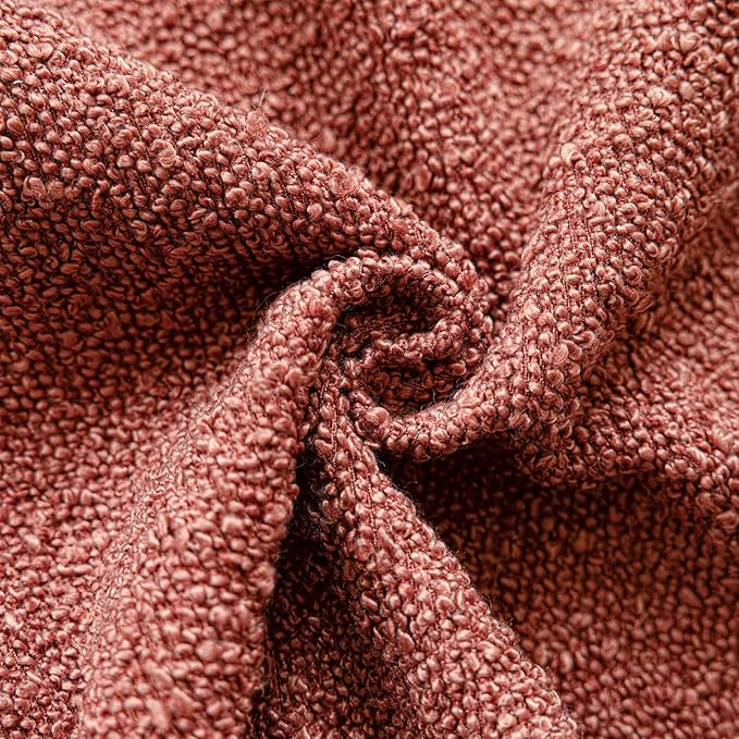 Foindtower Pack of 2 Textured Boucle Throw Pillow Covers Accent Solid Decorative Pillow Cases Cozy Woven Couch Cushion Case for Sofa Bedroom Living Room Home Decor 20x20 Inch Orange Rust Red