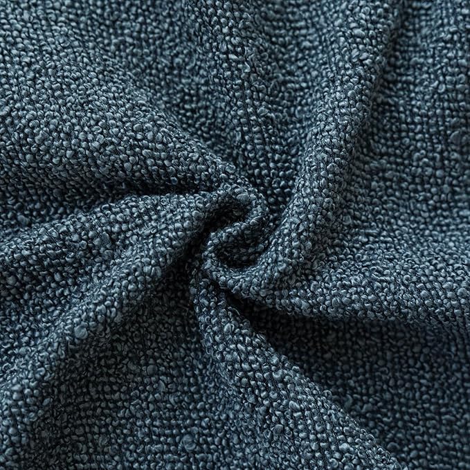 Foindtower Pack of 2 Textured Boucle Throw Pillow Covers Accent Solid Pillow Cases Cozy Soft Decorative Couch Cushion Case for Chair Sofa Bedroom Living Room Home Decor 18x18 Inch Dark Blue