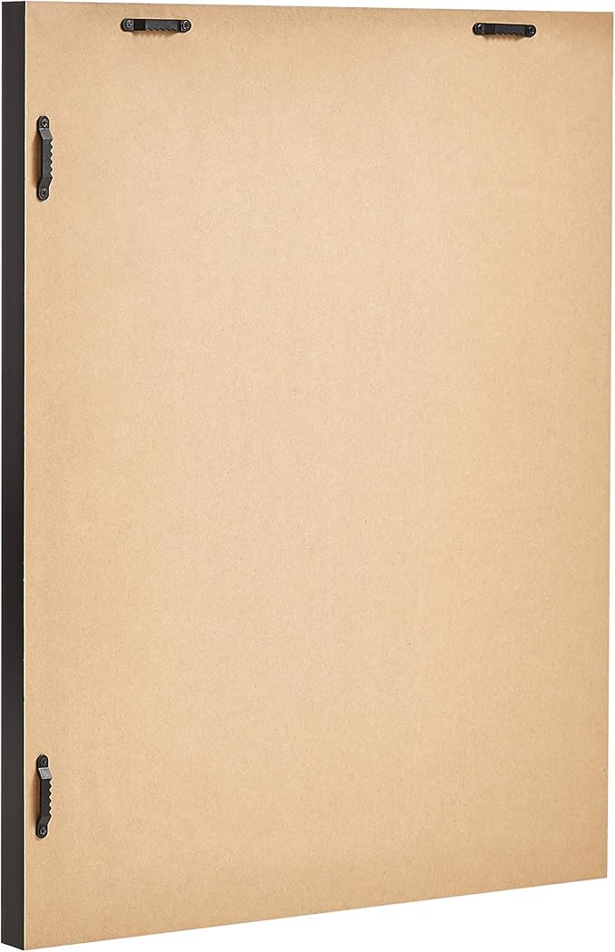 Amazon Basics Rectangular Wall Mount Mirror 16" x 20" - Standard Trim, Black